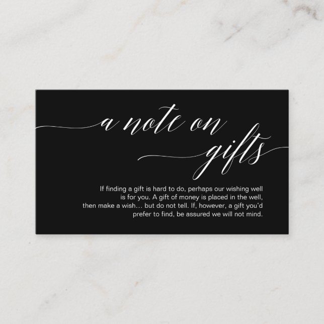 A note on gifts, Modern Classy Script Enclosure Card (Front)