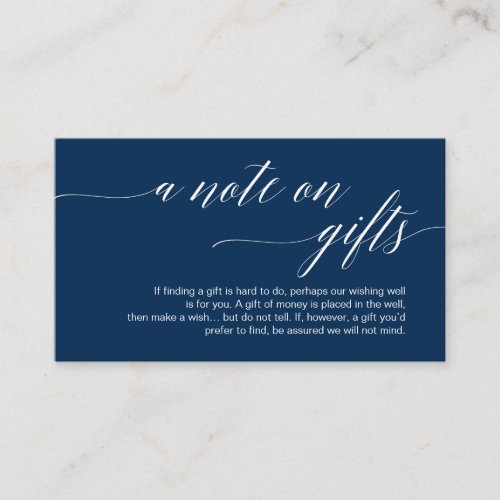 A note on gifts Modern Classy Script Enclosure Card