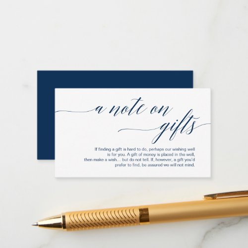 A note on gifts Modern Classy Script Enclosure Card