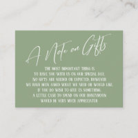 A Note on Gifts Modern Handwriting Sage Green