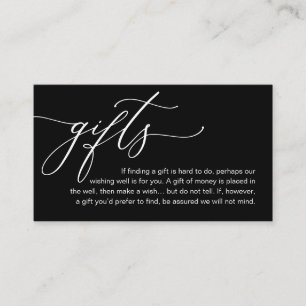A Note On Gifts, Modern Romantic Elegance Wedding Enclosure Card