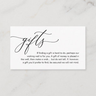A Note On Gifts, Modern Romantic Elegance Wedding Enclosure Card