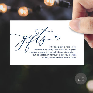 A note on gifts, Modern Romantic Wedding  Enclosure Card
