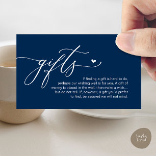 A note on gifts, Modern Romantic Wedding  Enclosure Card