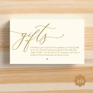 A note on gifts, Modern Romantic Wedding Enclosure Card