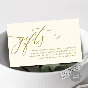 A note on gifts, Modern Romantic Wedding Enclosure Card
