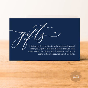 A note on gifts, Modern Romantic Wedding Enclosure Card