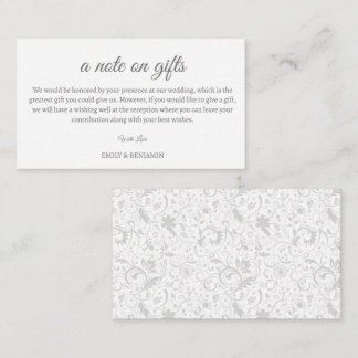 A Note On Gifts Wedding Enclosure Card