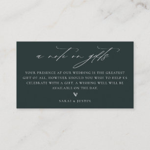 A Note On Gifts Wedding Enclosure Card
