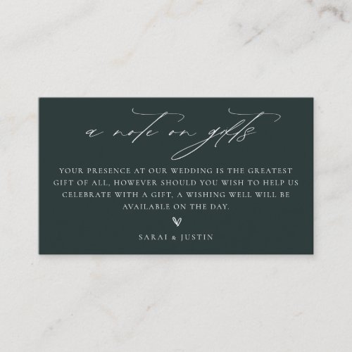 A Note On Gifts Wedding Enclosure Card