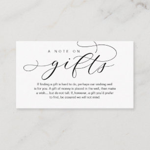 A Note On Wedding Gifts, Beautiful Elegance Luxury Enclosure Card