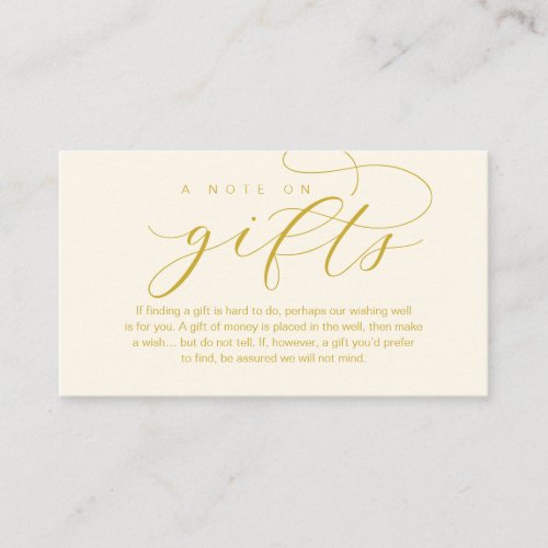 A Note On Wedding Gifts Beautiful Elegance Luxury Enclosure Card