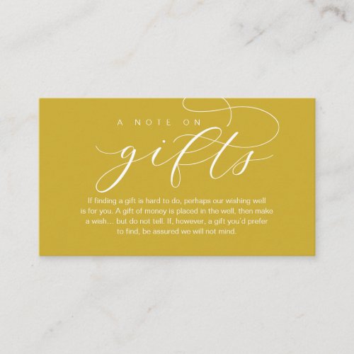 A Note On Wedding Gifts Beautiful Elegance Luxury Enclosure Card