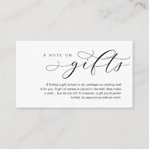 A Note On Wedding Gifts, Beautiful Elegance Luxury Enclosure Card