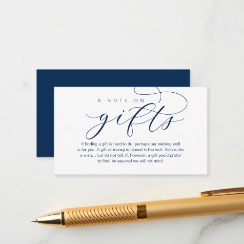 A Note On Wedding Gifts Beautiful Elegance Luxury Enclosure Card
