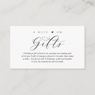 A Note On Wedding Gifts, Beautiful Elegance Luxury Enclosure Card