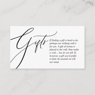 A Note On Wedding Gifts, Modern Elegant Enclosure Card