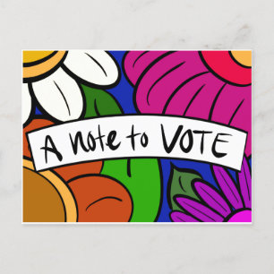 A Note to VOTE flowers Invitation Postcard