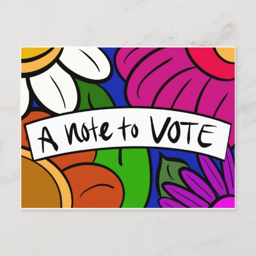 A Note to VOTE flowers Invitation Postcard