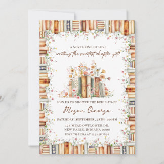 A Novel Kind of Love Book Theme Bridal Shower Invitation