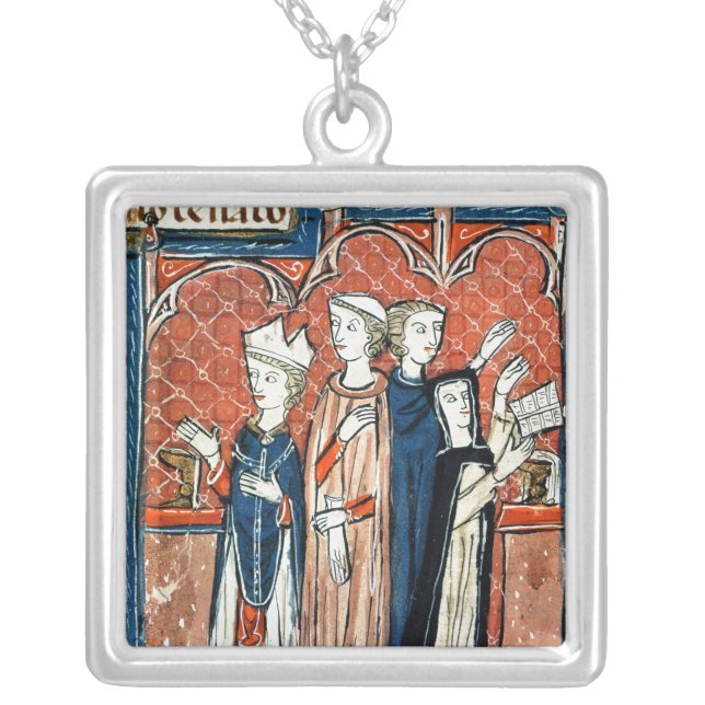 A nun taking her vows and mass silver plated necklace (Front)