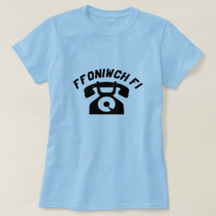 A old phone with text Ffoniwch fi T-Shirt