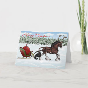 A One Cerviquine Open Sleigh Holiday Card
