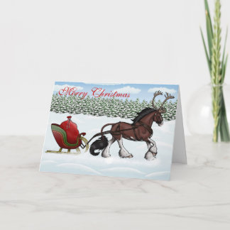 A One Cerviquine Open Sleigh Holiday Card