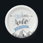 A Onederful Wild Adventure Paper Plate Boy<br><div class="desc">♥ A perfect addition to your little one's birthday party! A Onederful Wild Adventure First Birthday Theme.</div>