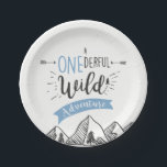 A Onederful Wild Adventure Paper Plate Boy<br><div class="desc">♥ A perfect addition to your little one's birthday party! A Onederful Wild Adventure First Birthday Theme.</div>