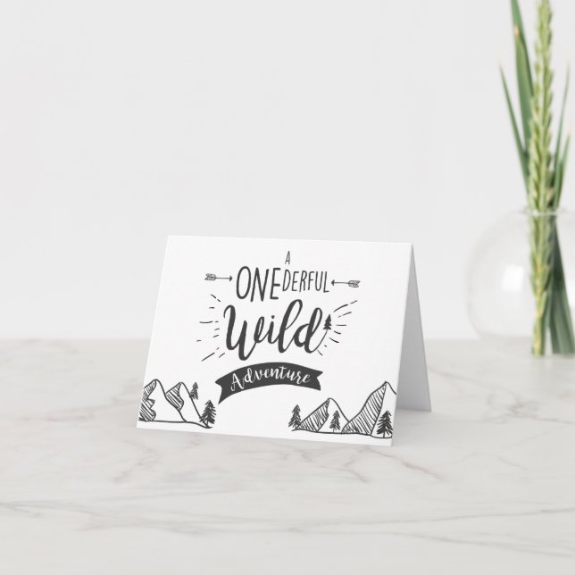 A Onederful Wild Adventure Thank You Card Boy (Front)