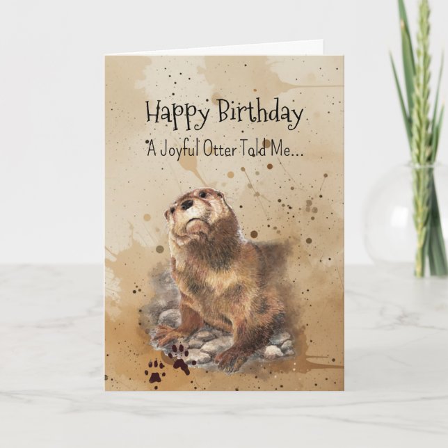 A Otter Personality Birthday Fun Animal Card (Front)