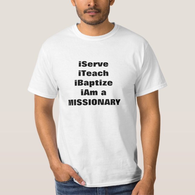 A P-DAY shirt for LDS missionaries. (Front)