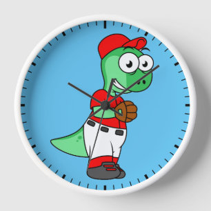 A Pachycephalosaurus Baseball Pitcher. Clock