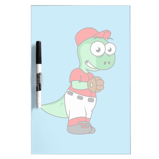 A Pachycephalosaurus Baseball Pitcher. Dry Erase Board (Front)