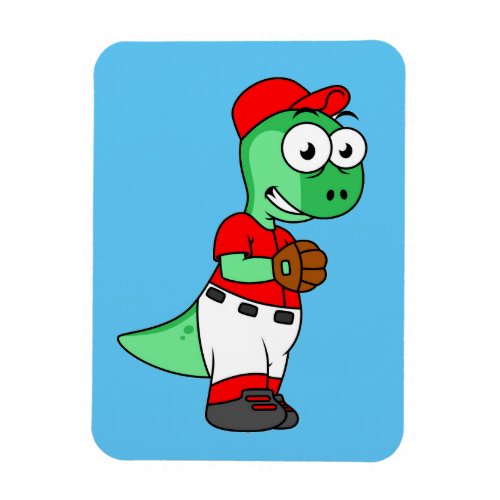 A Pachycephalosaurus Baseball Pitcher Magnet