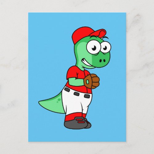 A Pachycephalosaurus Baseball Pitcher Postcard