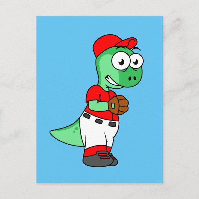 A Pachycephalosaurus Baseball Pitcher. Postcard (Front)