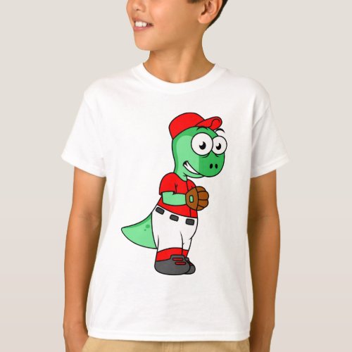 A Pachycephalosaurus Baseball Pitcher T_Shirt