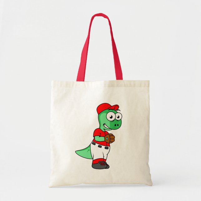 A Pachycephalosaurus Baseball Pitcher. Tote Bag (Front)