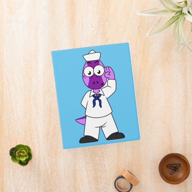 A Pachycephalosaurus Dinosaur Navy Sailor. Mini Binder (InSitu)