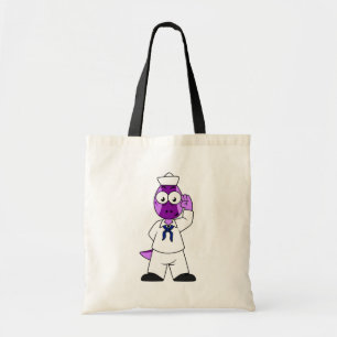 A Pachycephalosaurus Dinosaur Navy Sailor. Tote Bag