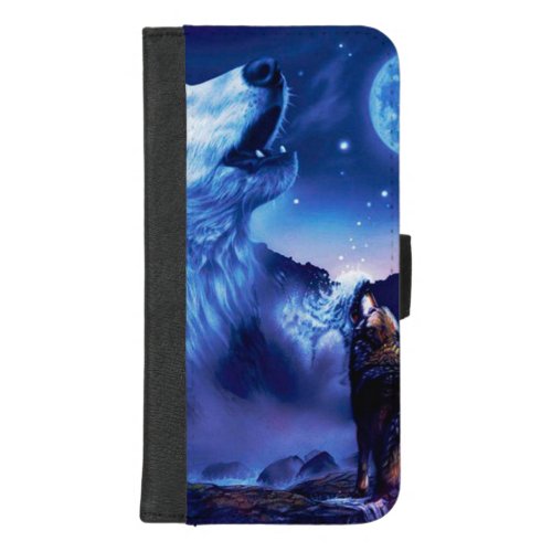 A pack of wolves on a dark night iPhone 87 plus wallet case