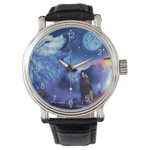 A pack of wolves on a dark night watch