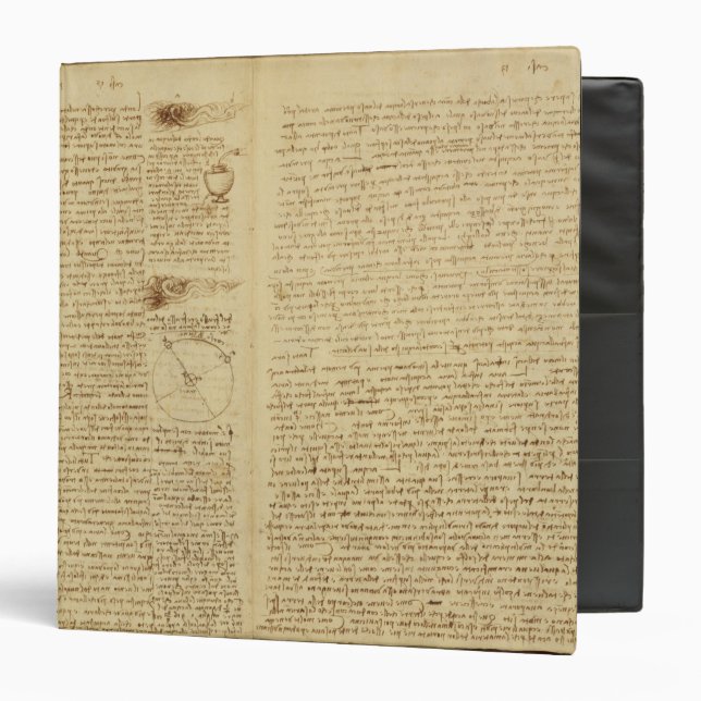 A page from the Codex Leicester, 1508-12 3 Ring Binder (Front/Inside)