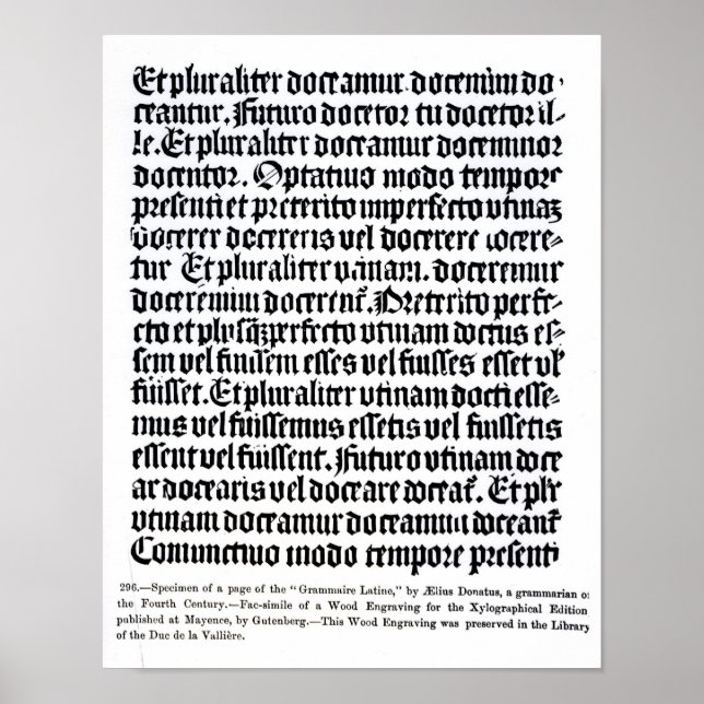 A page of the 'Grammaire Latine' Poster (Front)