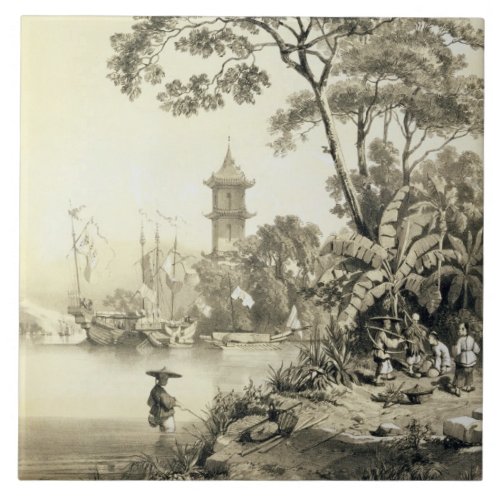 A Pagoda on the Macao_Canton Canal plate 21 from Tile