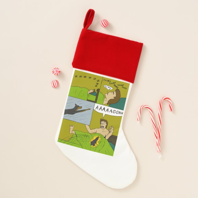 A painful wake up  christmas stocking (Front)