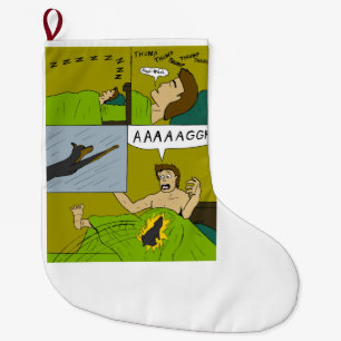 A painful wake up large christmas stocking