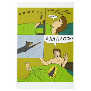 A painful wake up metal print